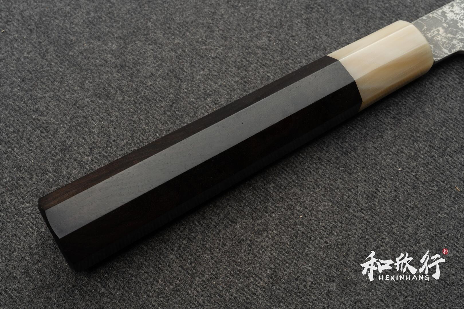 田中誠貴作Shigeki Tanaka R2 粉末鋼｜墨流× 黑染｜和牛刀270mm